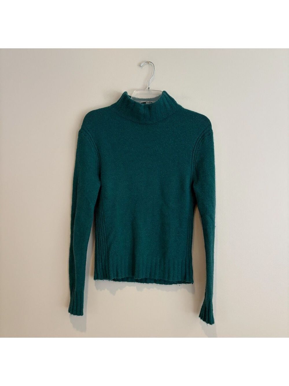 J. Crew Deep Teal Alpaca Blend Mock Neck Sweater